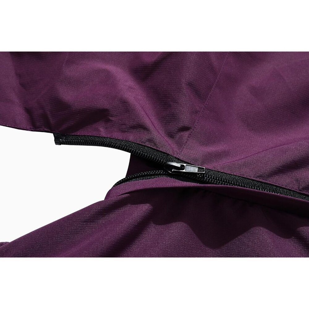 Women's Purple Waterproof Lightweight Rain Jacket Windproof Trench Coat Hood - Picture 6 of 7
